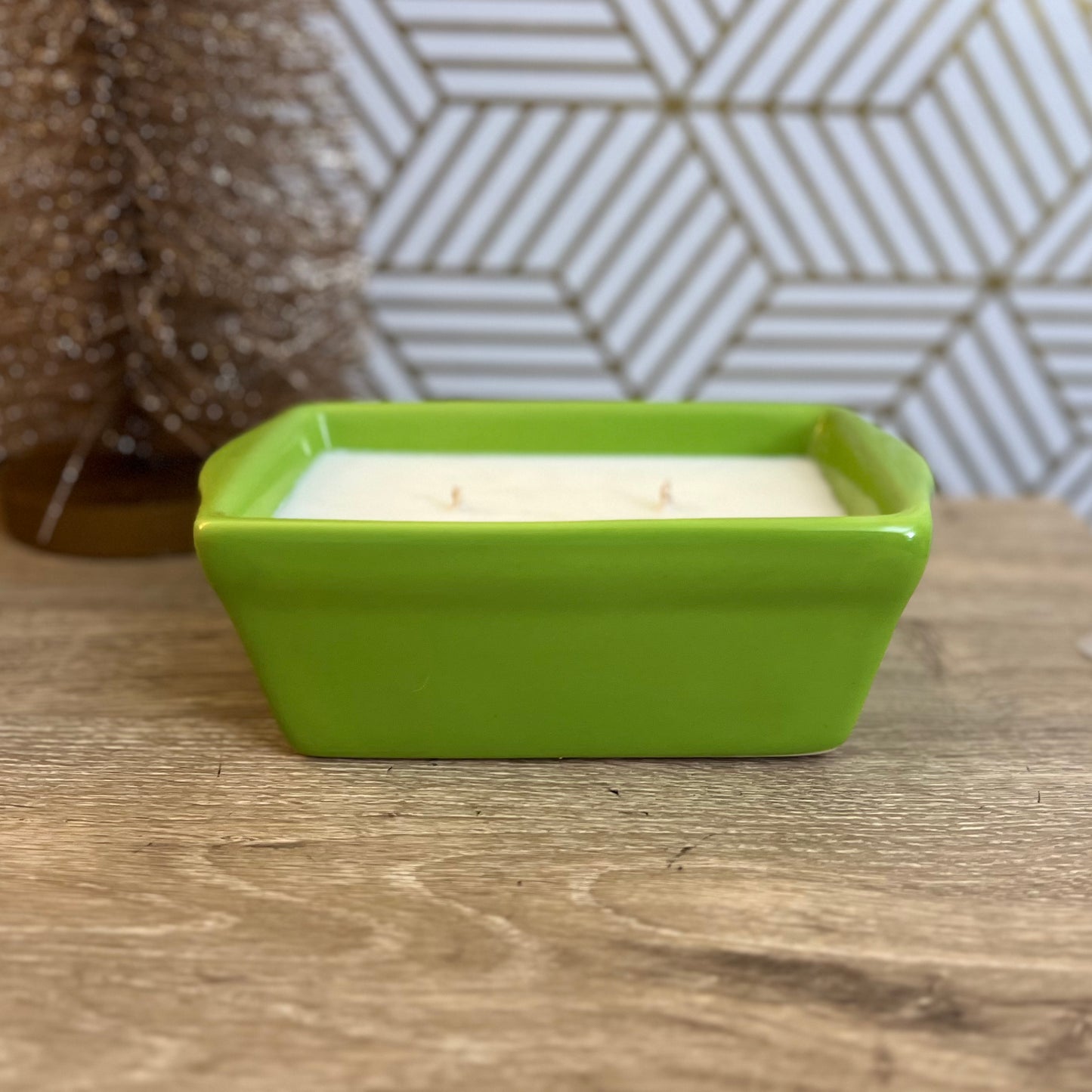 Green Butter Dish Candle