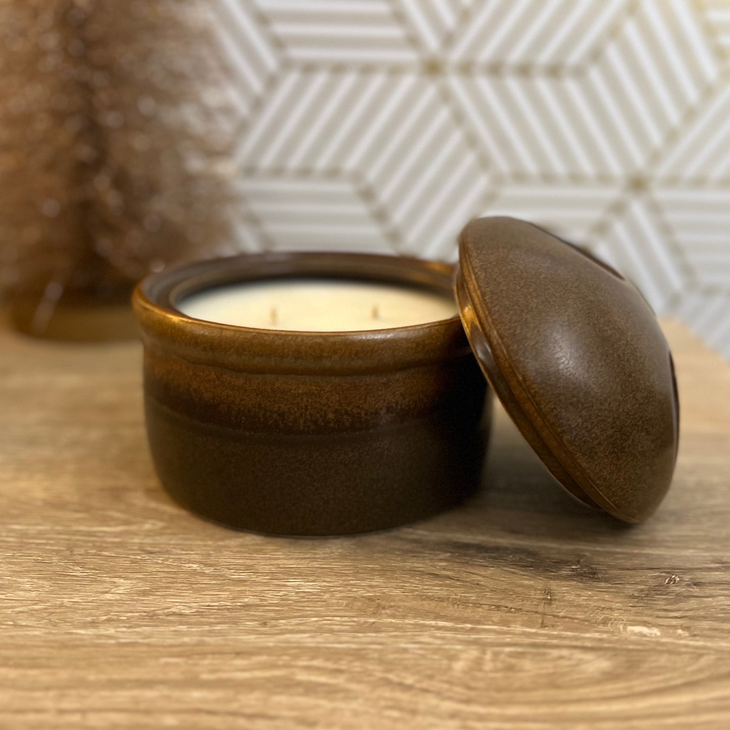 Vintage Salt Dish with Lid Candle